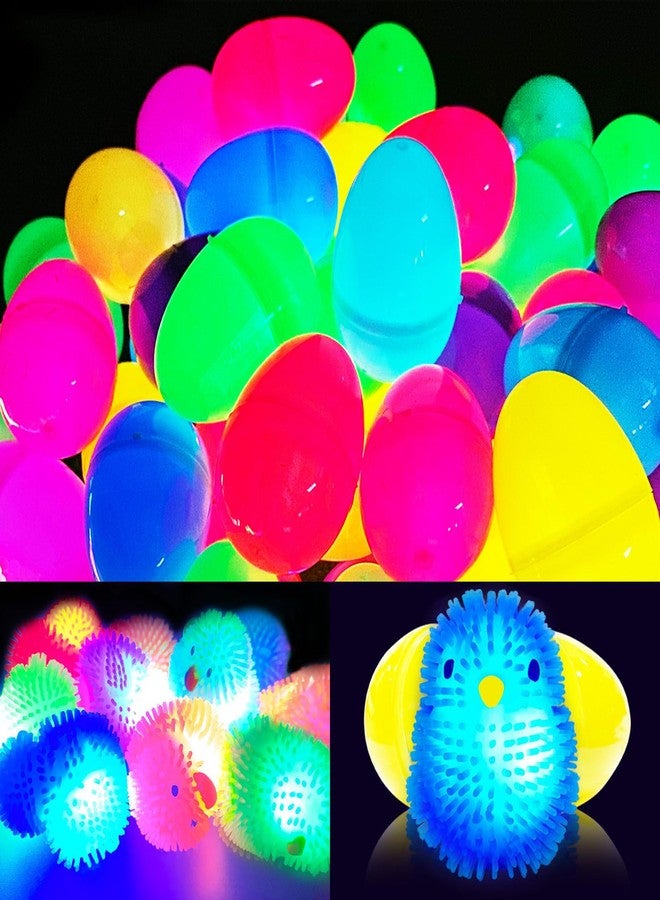 AMENON 12 Pack Prefilled Easter Eggs with Chick Duck LED Puffer Balls,Light Up Stress Relief Fidget Toys Squeeze Sensory Ball for Kids Boys Girls Easter Basket Stuffers Easter Egg Hunt Party Favor Gift - Image 3